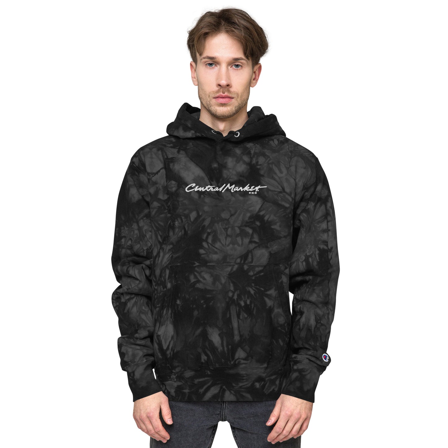 Central Market Unisex Champion tie-dye hoodie CedarHill Country Market