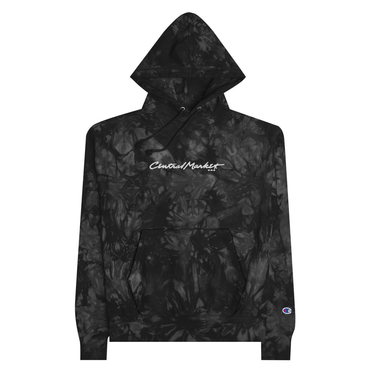 Central Market Unisex Champion tie-dye hoodie CedarHill Country Market