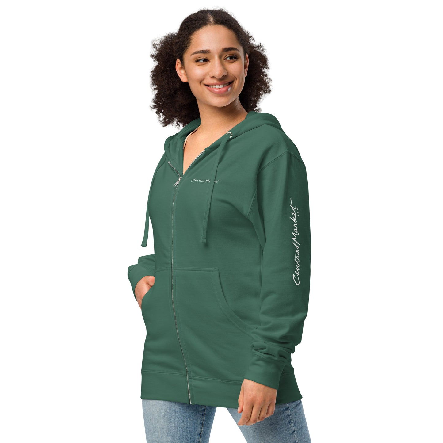 Central Market Unisex fleece zip up hoodie CedarHill Country Market