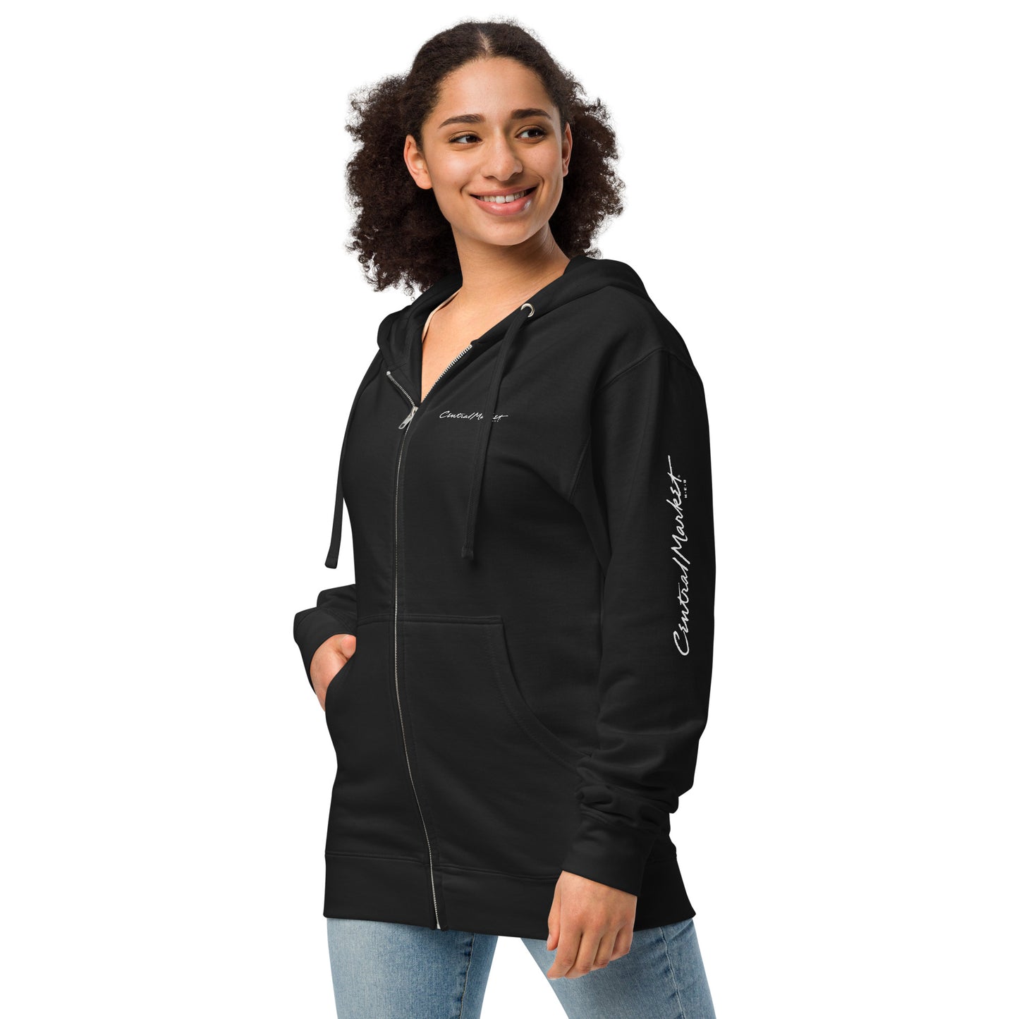 Central Market Unisex fleece zip up hoodie CedarHill Country Market