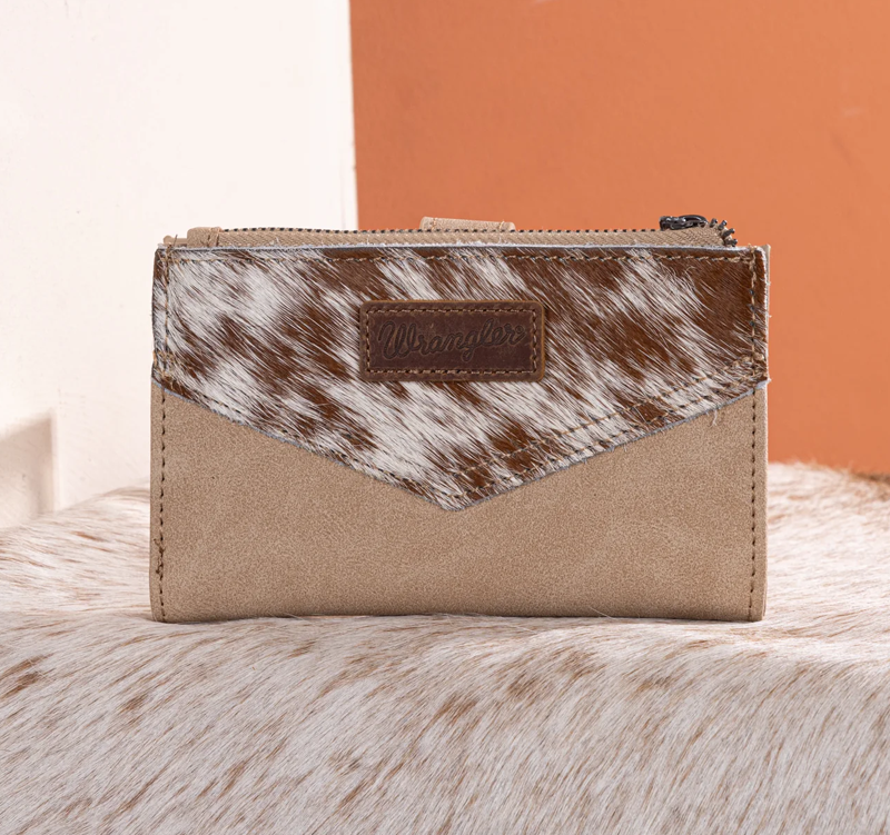 Wrangler Genuine Hair-On Cowhide Card Holder Bi-Fold Wallet No 708 Cedar Hill Country Market