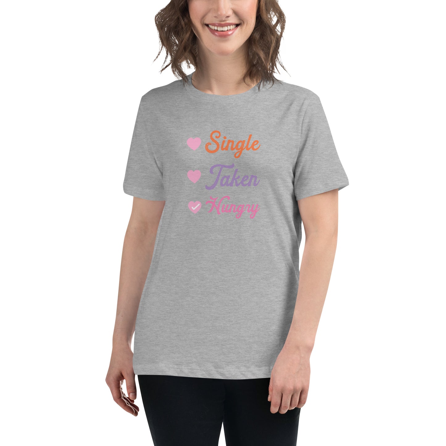 Single, Married, Hungry Funny Women's Relaxed T-Shirt CedarHill Country Market