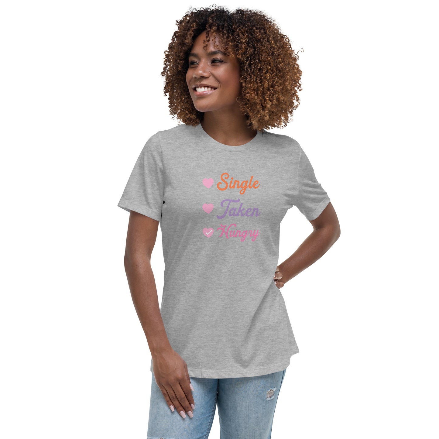 Single, Married, Hungry Funny Women's Relaxed T-Shirt CedarHill Country Market