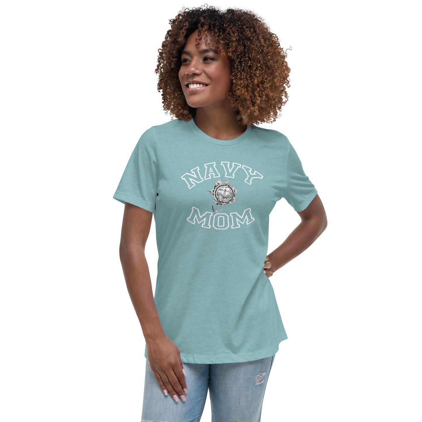 Navy Mom United States Navy Military Themed Women's Relaxed T-Shirt CedarHill Country Market