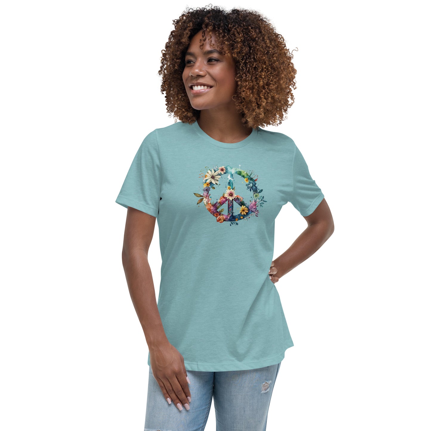 Floral Peace Women's Relaxed T-Shirt CedarHill Country Market