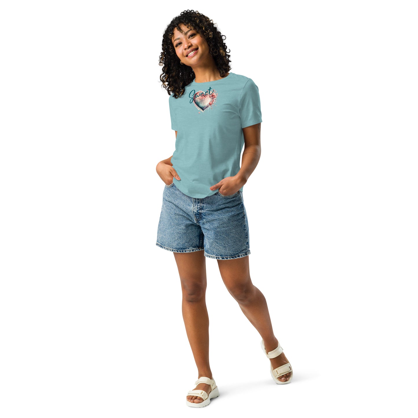 Sweet Heart Valentine Themed Women's Relaxed T-Shirt CedarHill Country Market