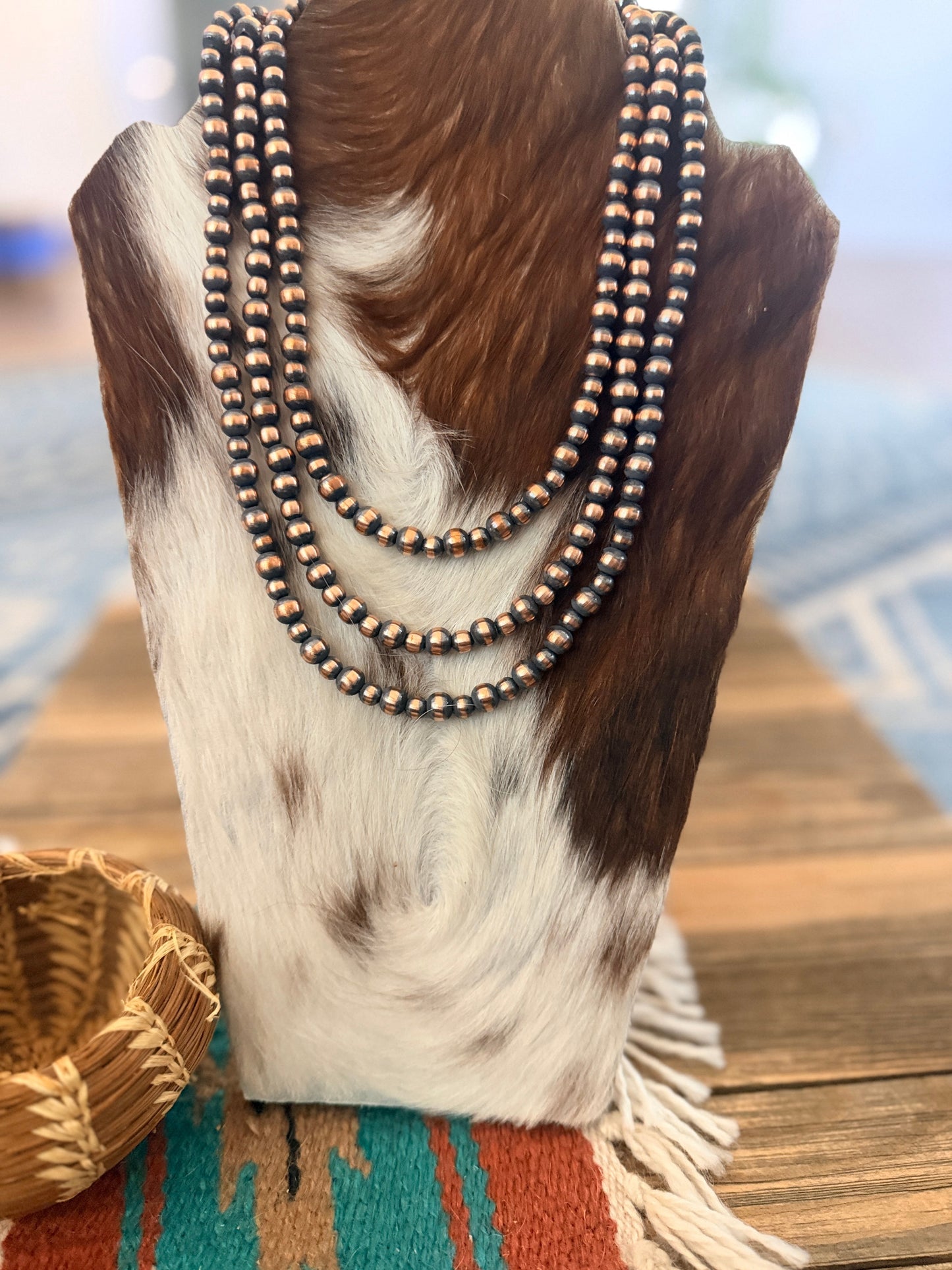 Handcrafted 6-8mm Copper Beaded Necklace Nizhoni Traders LLC