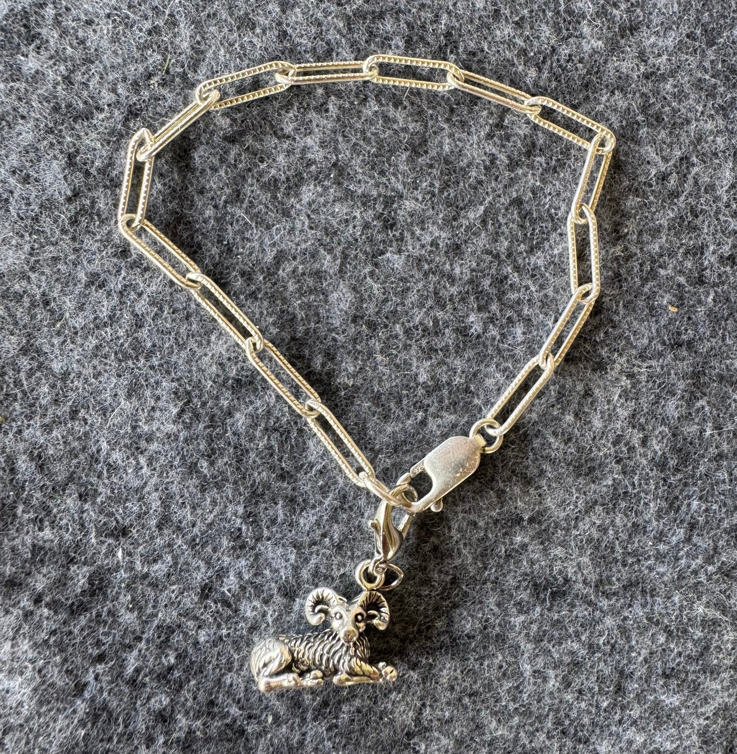 Handcrafted Sterling Silver Aries/ Ram Charm Nizhoni Traders LLC