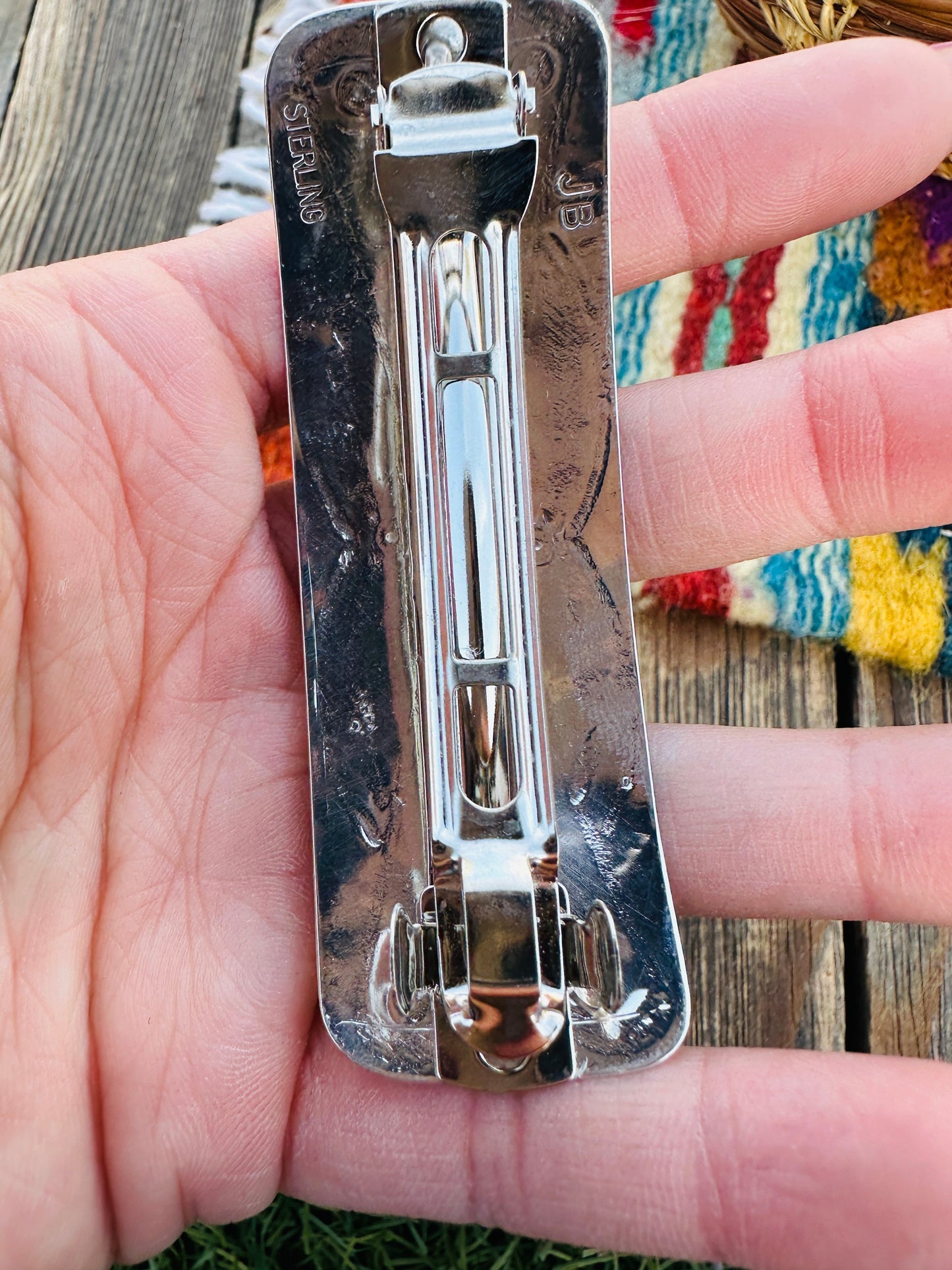 Handcrafted Sterling Silver Hair Barrette Nizhoni Traders LLC