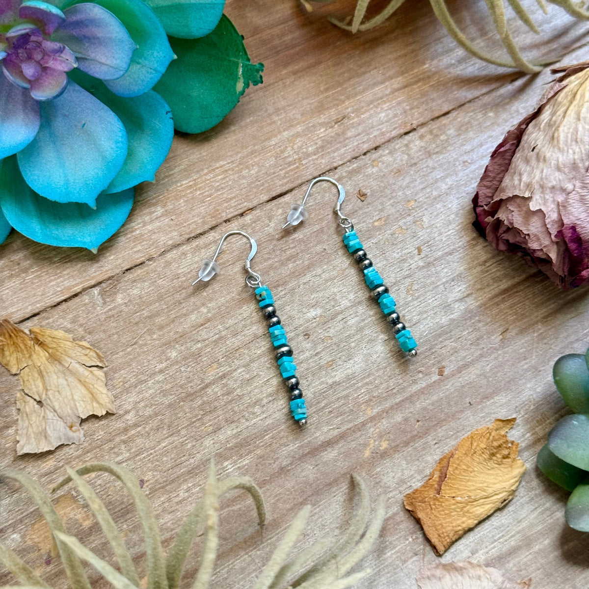 Turquoise Cube Dangle Earrings The Bijoux FAB Jewelry
