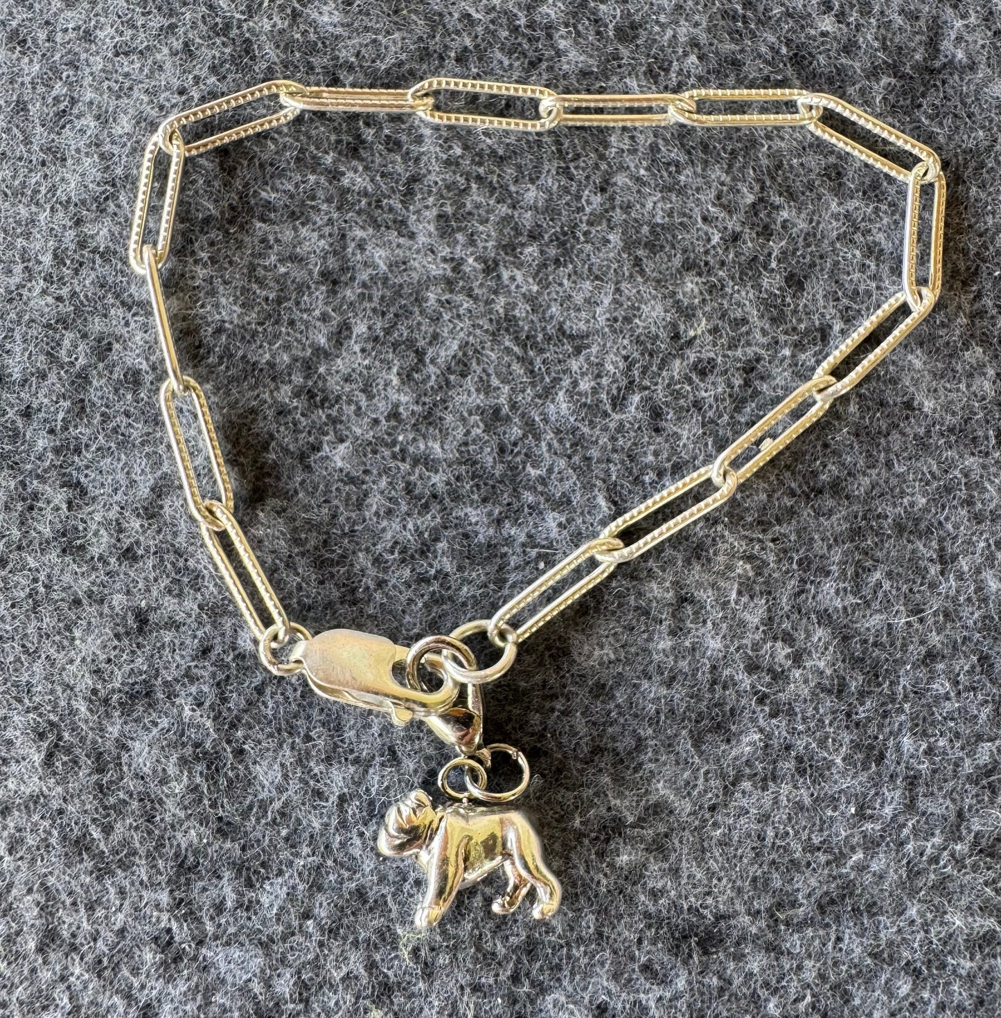 Handcrafted Sterling Silver Bulldog Charm Nizhoni Traders LLC