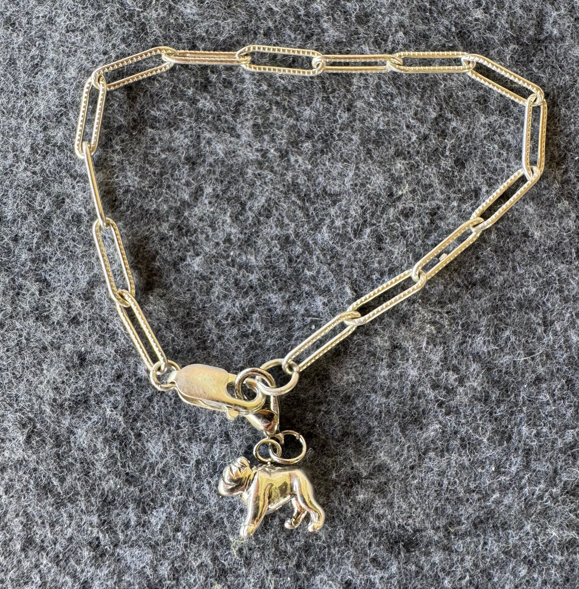 Handcrafted Sterling Silver Bulldog Charm Nizhoni Traders LLC