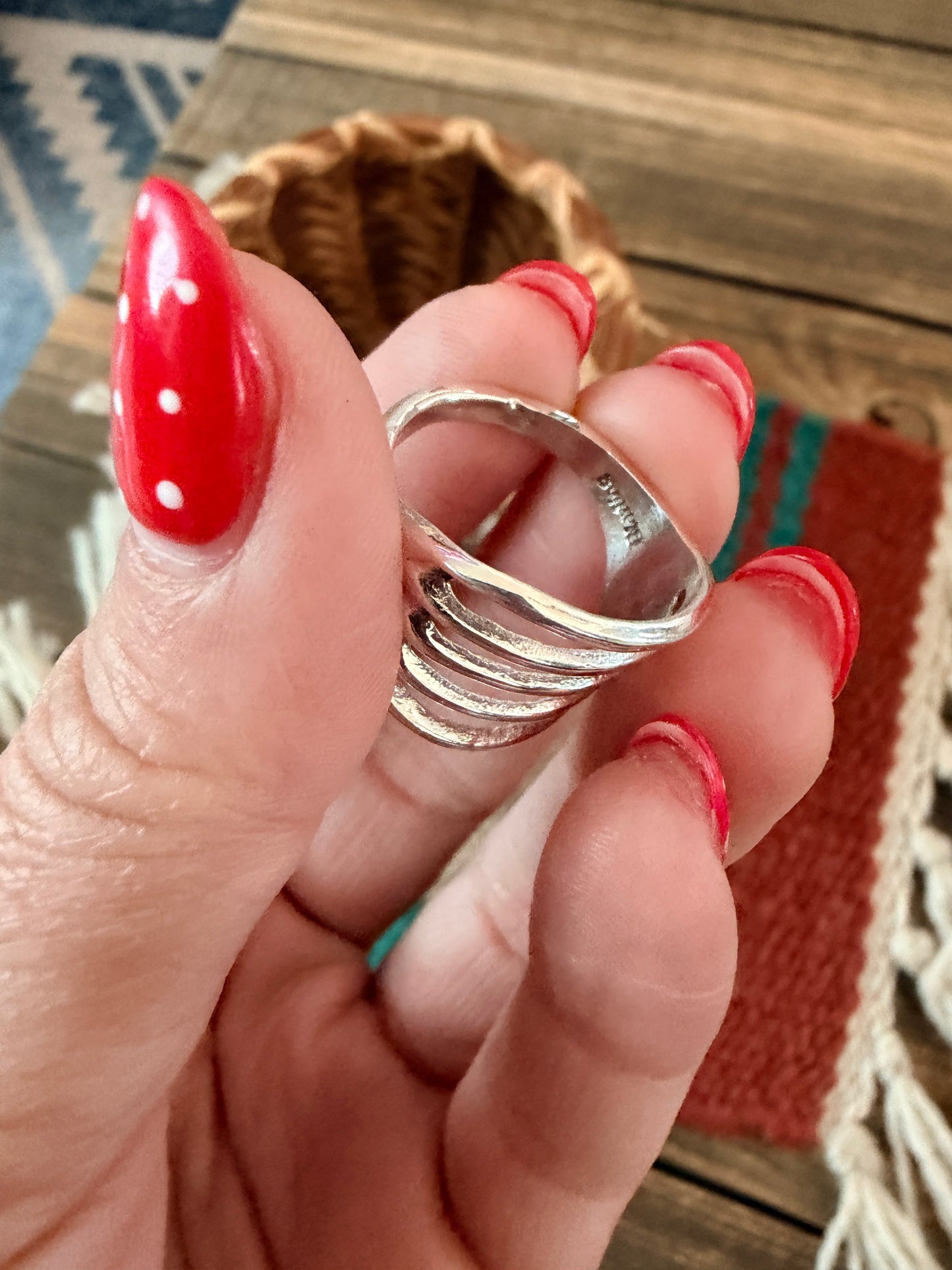 Handcrafted Sterling Silver Band Ring by Francis L. Begay Nizhoni Traders LLC