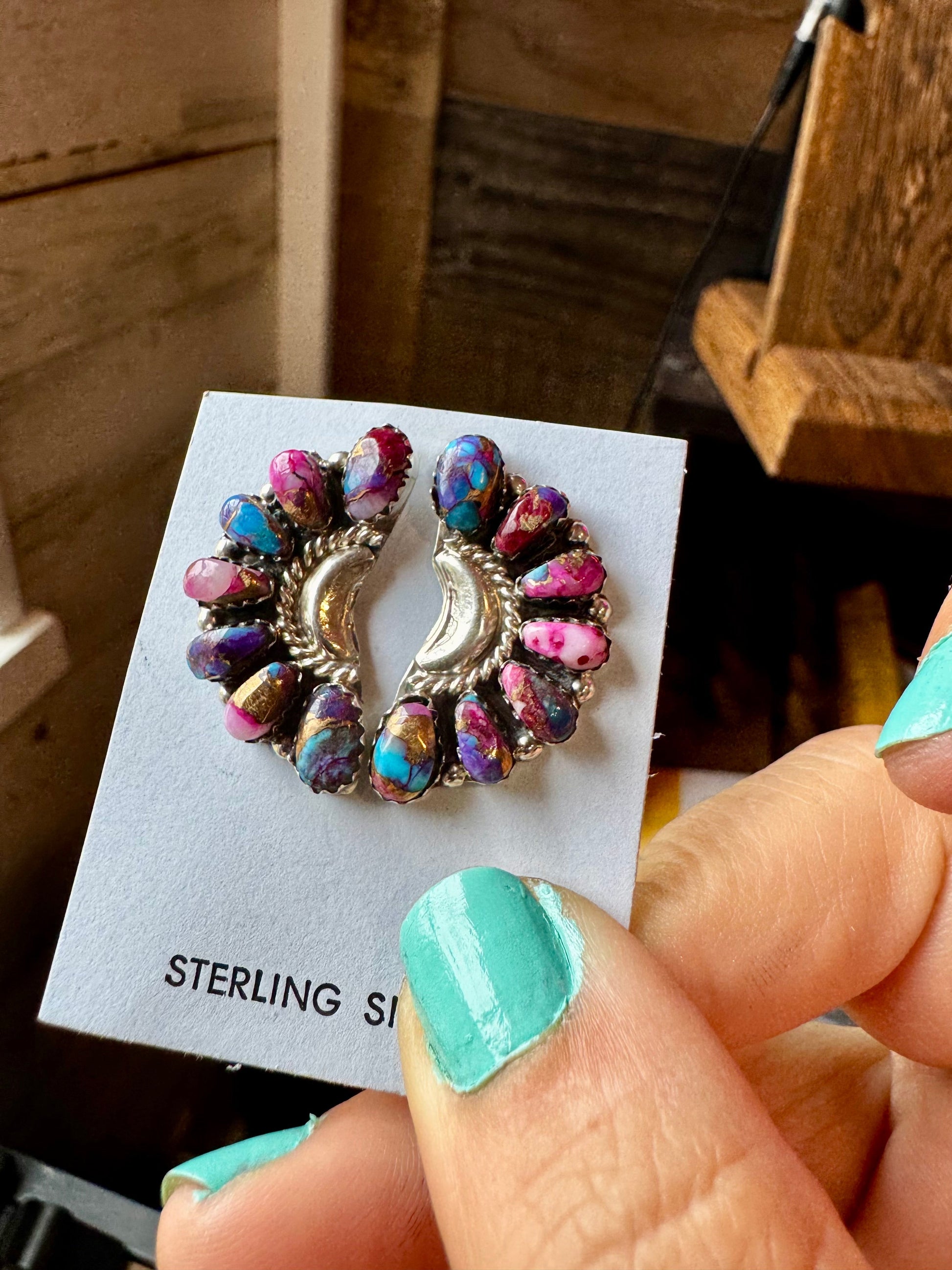 Half Cluster Earrings – Pink Dahlia & Sterling Silver The Bijoux FAB Jewelry
