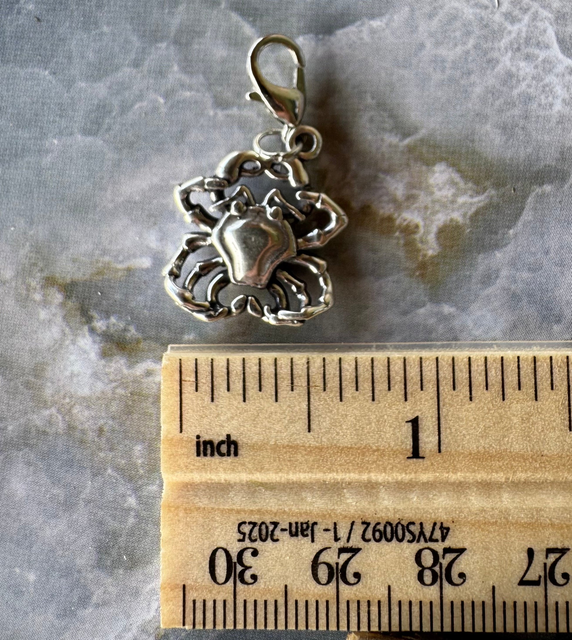 Handcrafted Sterling Silver Cancer/ Crab Charm Nizhoni Traders LLC