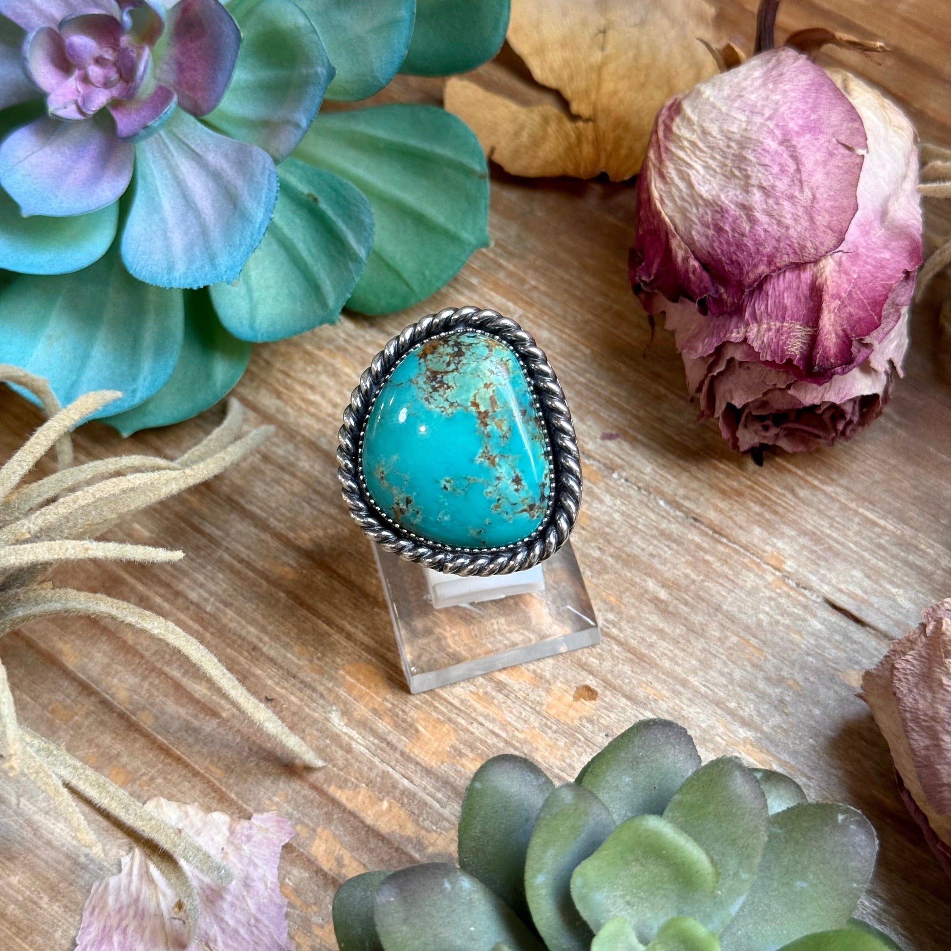 Mj Ring - Turquoise Free Form Adjustable Ring The Bijoux FAB Jewelry