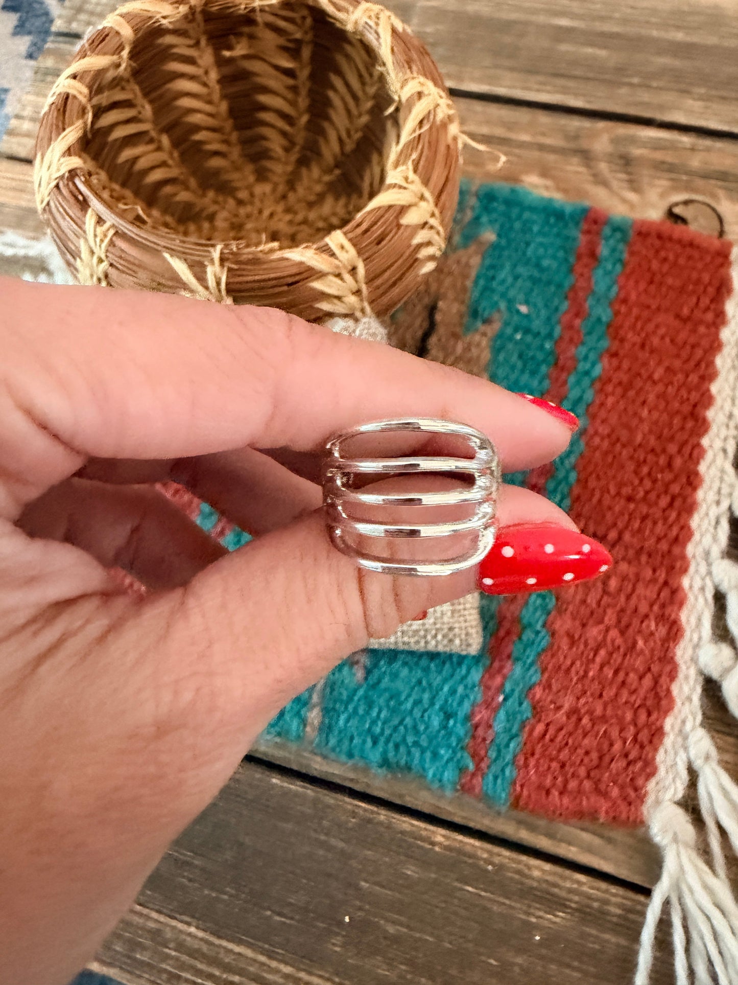 Handcrafted Sterling Silver Band Ring by Francis L. Begay Nizhoni Traders LLC