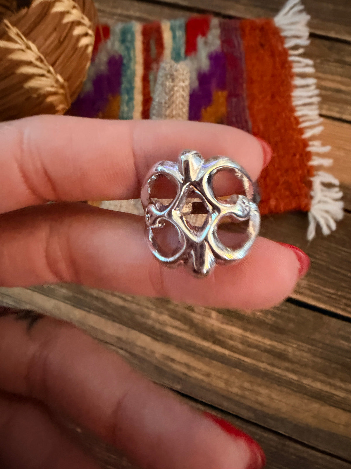 Handcrafted Sterling Silver Band Ring by Francis L. Begay Nizhoni Traders LLC