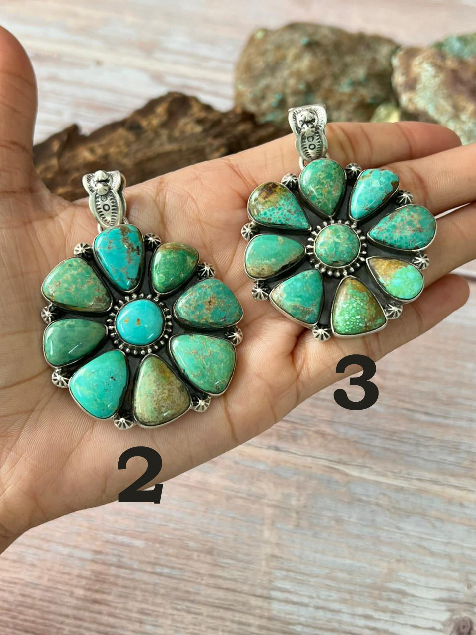 Handmade Sterling Silver Mantis Turquoise Pendant with Signed Nizhoni Nizhoni Traders LLC