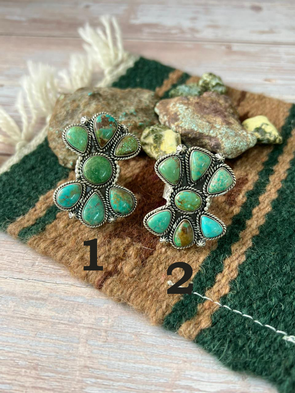 Handmade Sterling Silver Mantis Turquoise Adjustable Ring With Signed Nizhoni Nizhoni Traders LLC