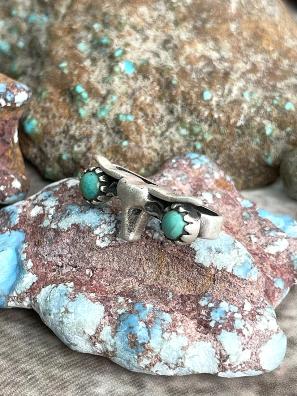 Handmade Sterling Silver Kingman Turquoise Watch Charms with Signed Nizhoni Nizhoni Traders LLC