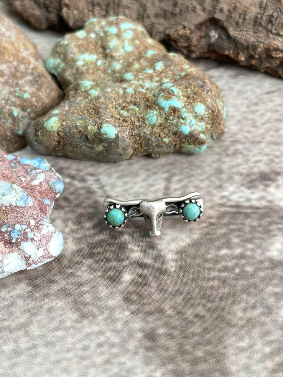 Handmade Sterling Silver Kingman Turquoise Watch Charms with Signed Nizhoni Nizhoni Traders LLC