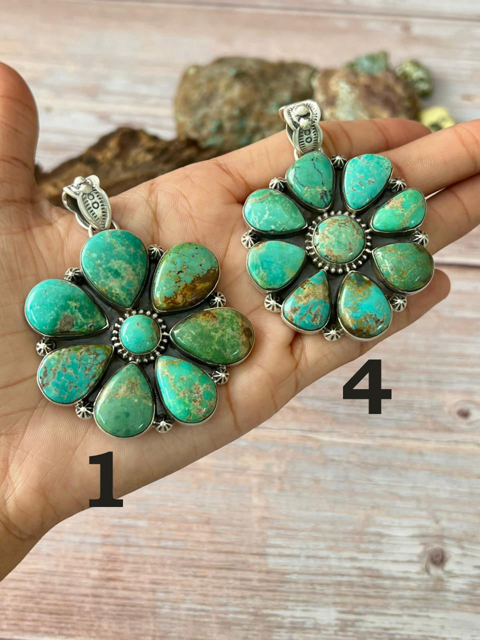 Handmade Sterling Silver Mantis Turquoise Pendant with Signed Nizhoni Nizhoni Traders LLC