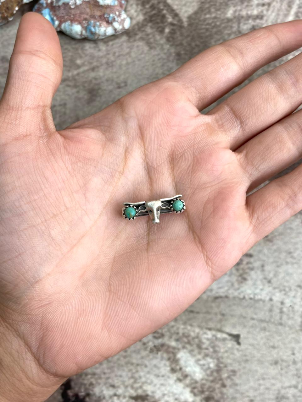 Handmade Sterling Silver Kingman Turquoise Watch Charms with Signed Nizhoni Nizhoni Traders LLC