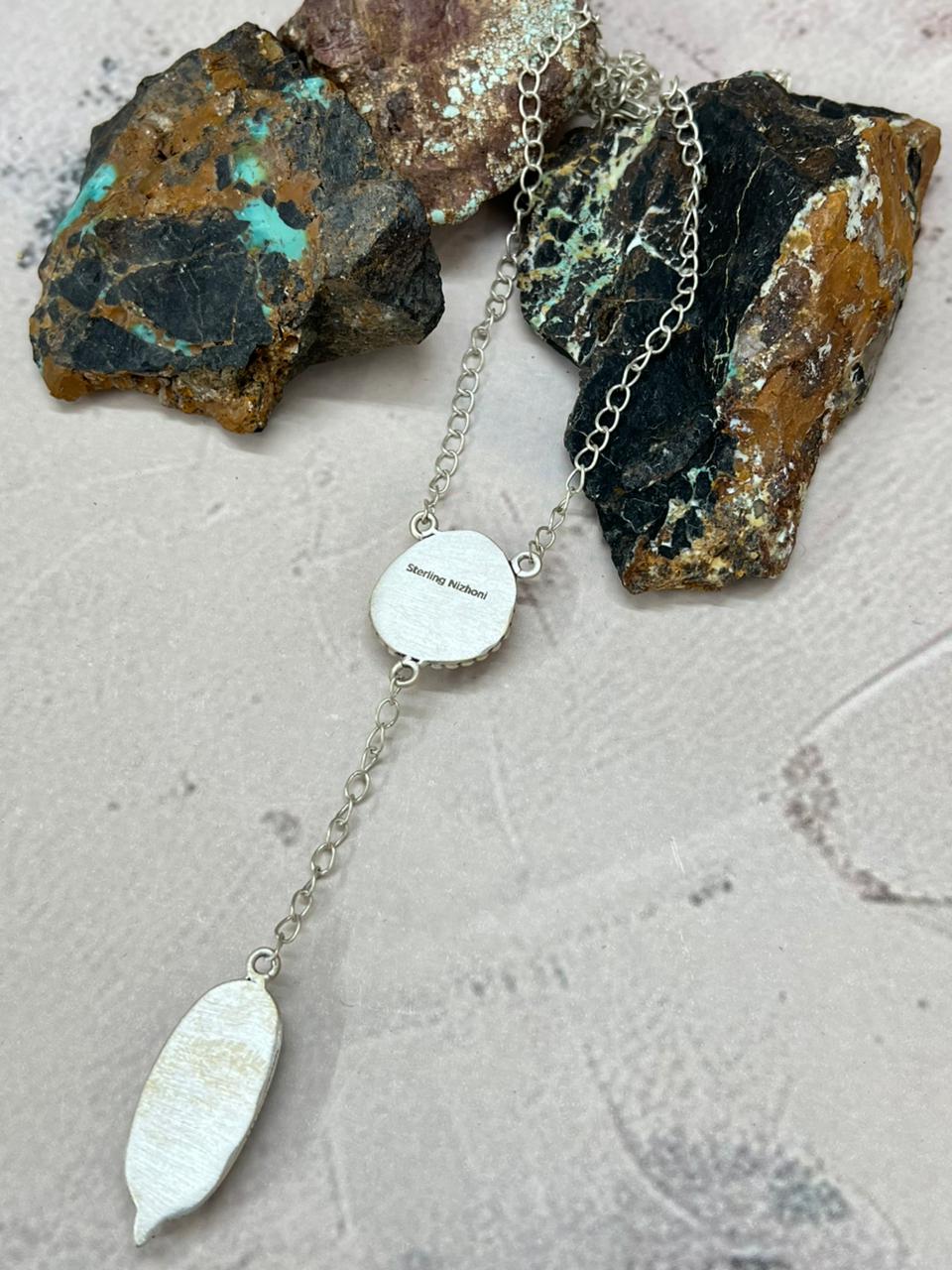 Handmade Sterling Silver Multistone Necklace "Signed Nizhoni" Nizhoni Traders LLC