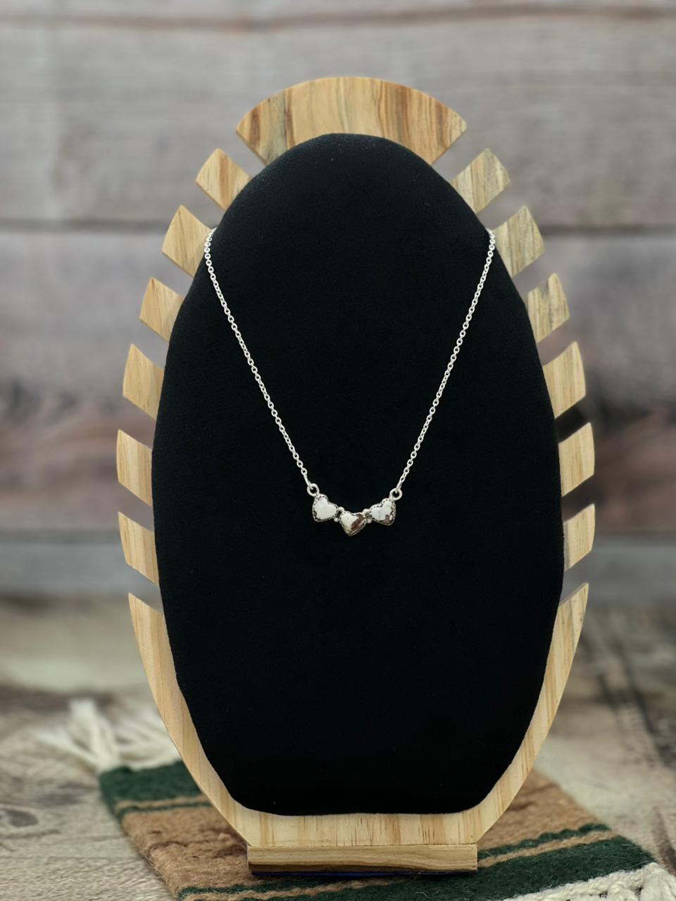 Handmade Sterling Silver Wild Horse Magnesite Necklace "Signed Nizhoni" Nizhoni Traders LLC