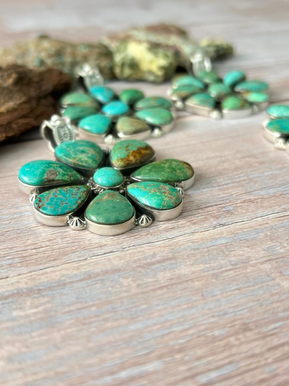 Handmade Sterling Silver Mantis Turquoise Pendant with Signed Nizhoni Nizhoni Traders LLC