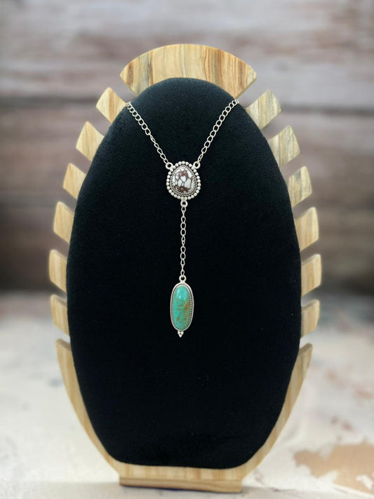 Handmade Sterling Silver Multistone Necklace "Signed Nizhoni" Nizhoni Traders LLC