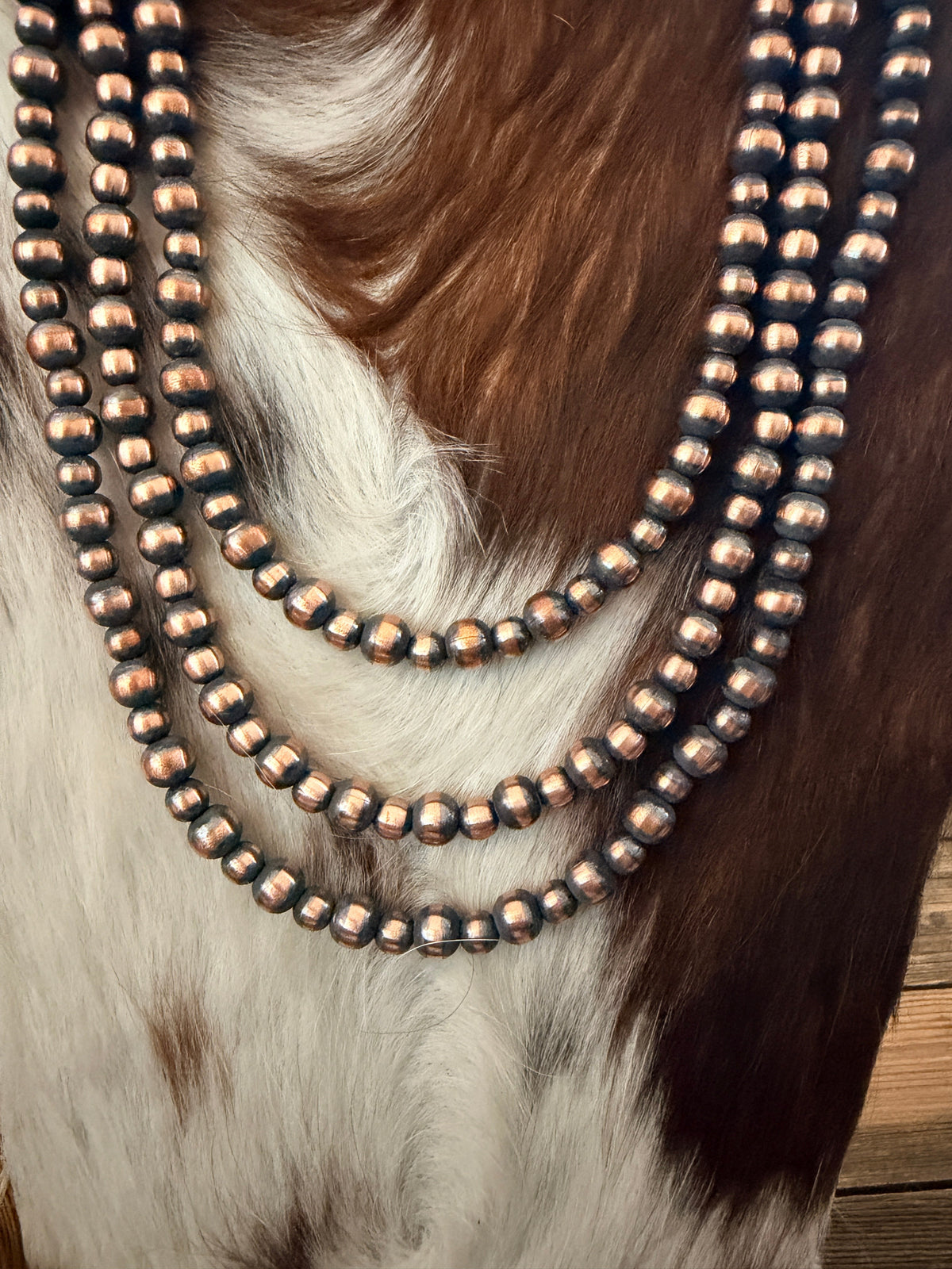 Handcrafted 6-8mm Copper Beaded Necklace Nizhoni Traders LLC