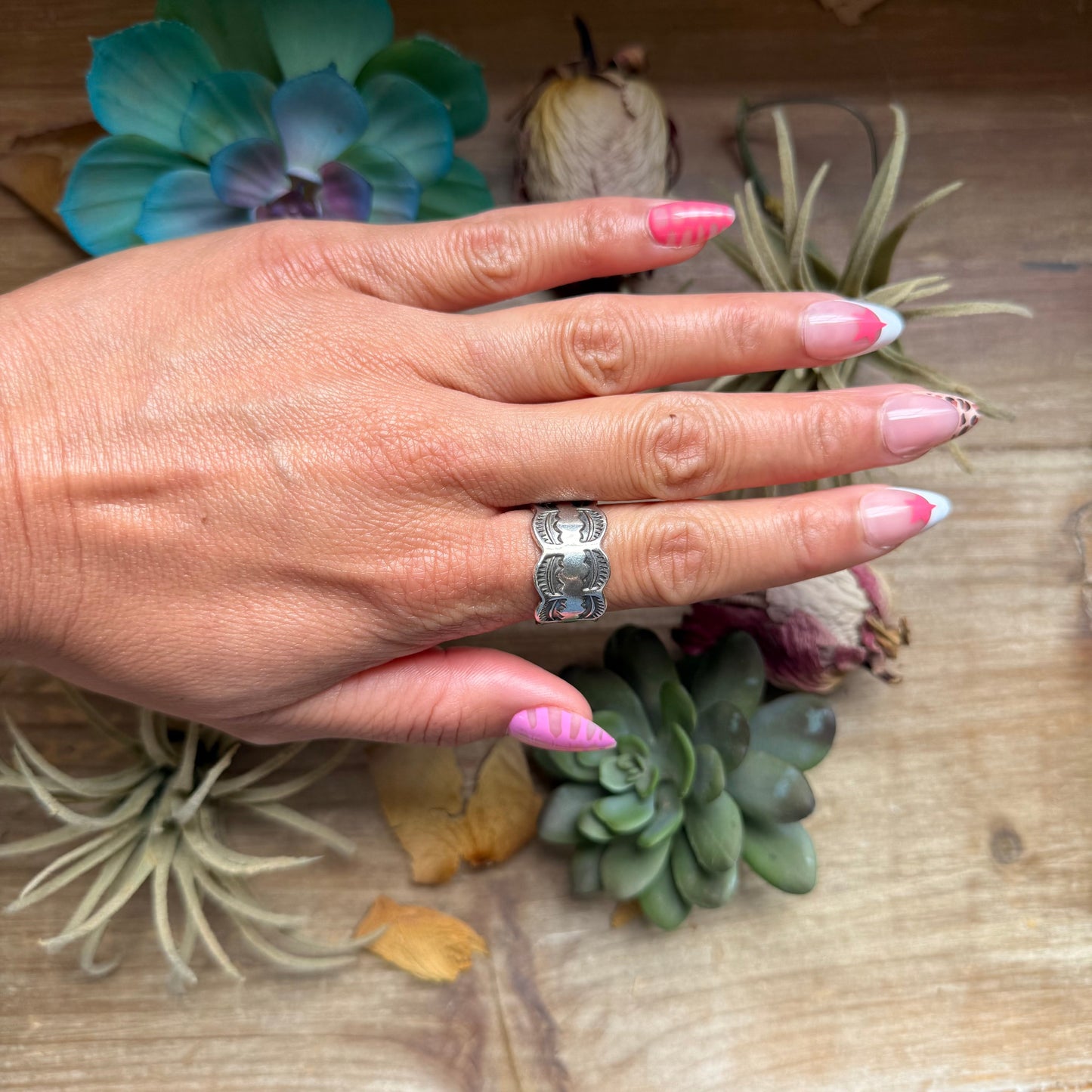 145-152 Sterling Silver Hand Milled Stamped Scalloped Edge Ring by Jason Ogg The Bijoux FAB Jewelry