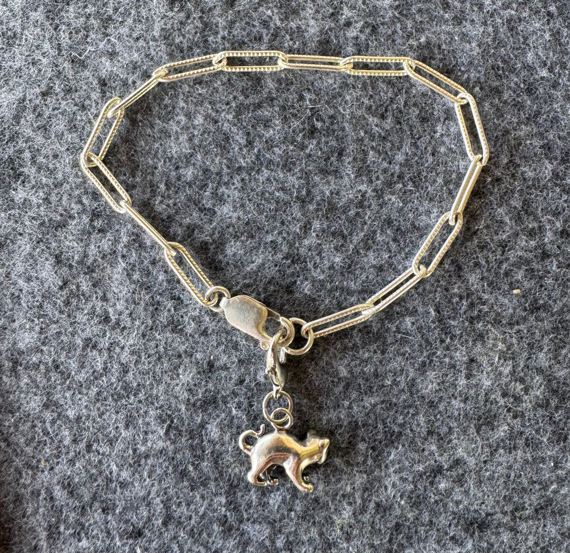 Handcrafted Sterling Silver Cat Charm Nizhoni Traders LLC