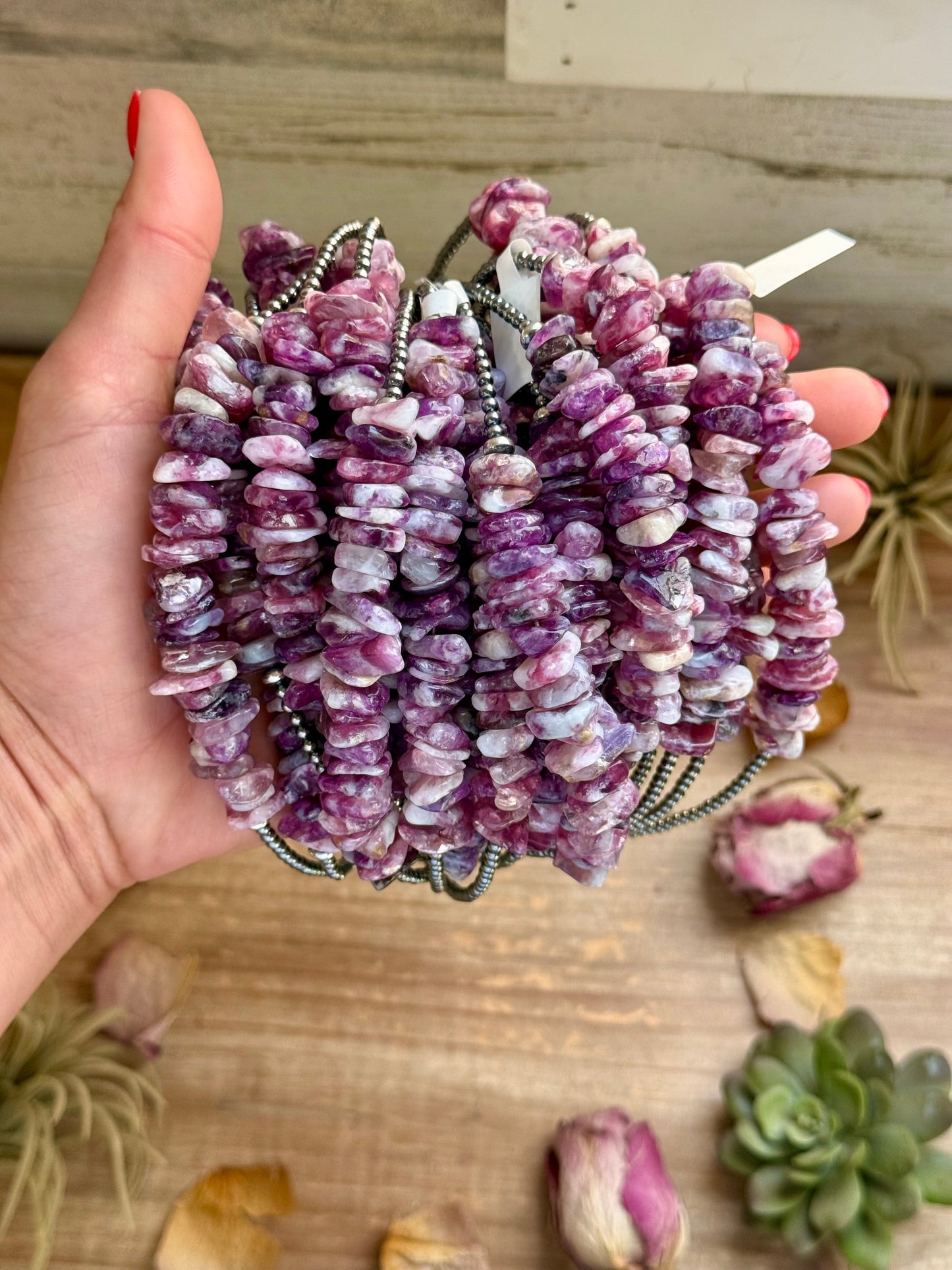 14.5” Lepidolite Necklace – 3mm Sterling Silver Pearls & Saucers The Bijoux FAB Jewelry