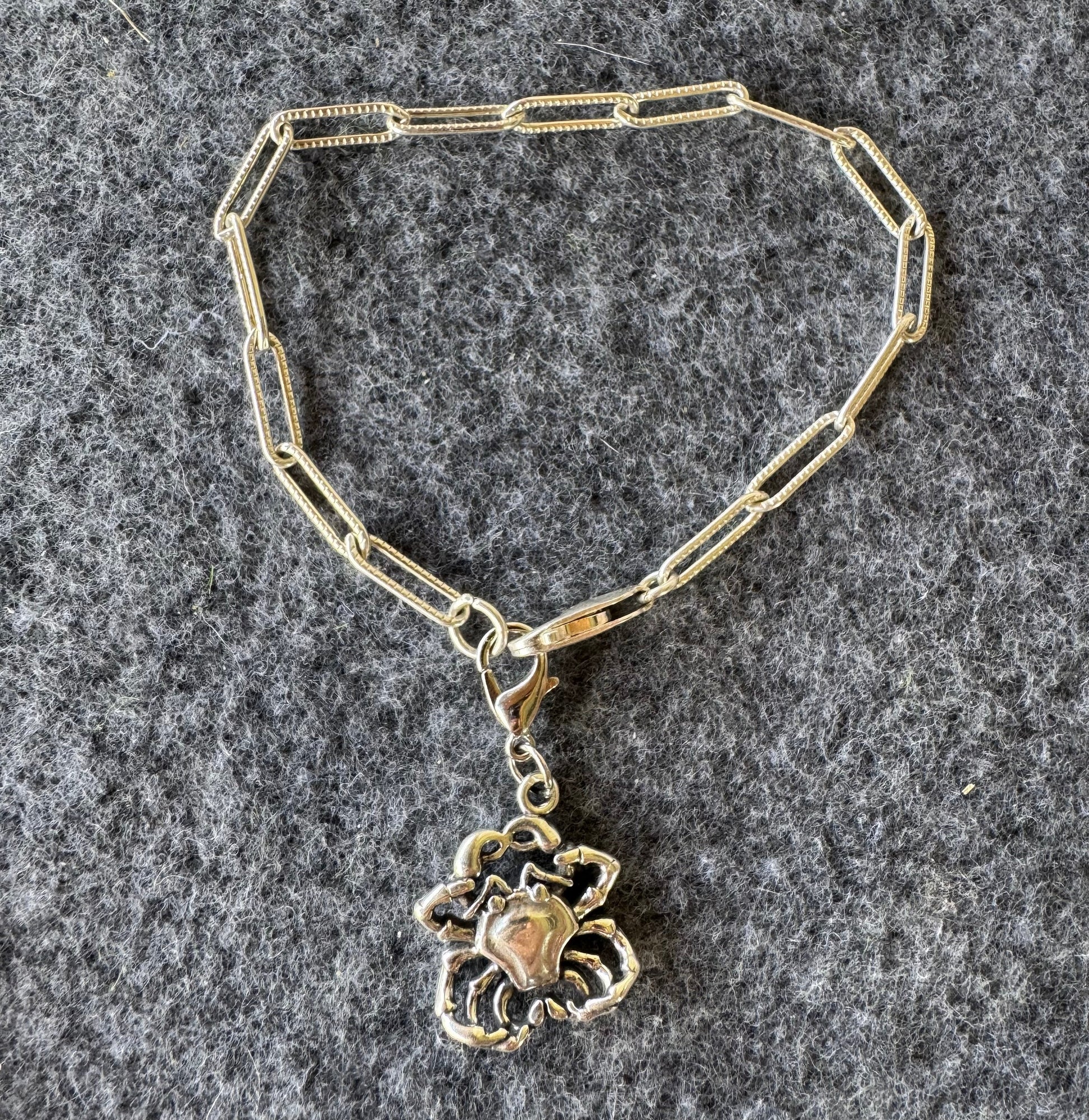 Handcrafted Sterling Silver Cancer/ Crab Charm Nizhoni Traders LLC