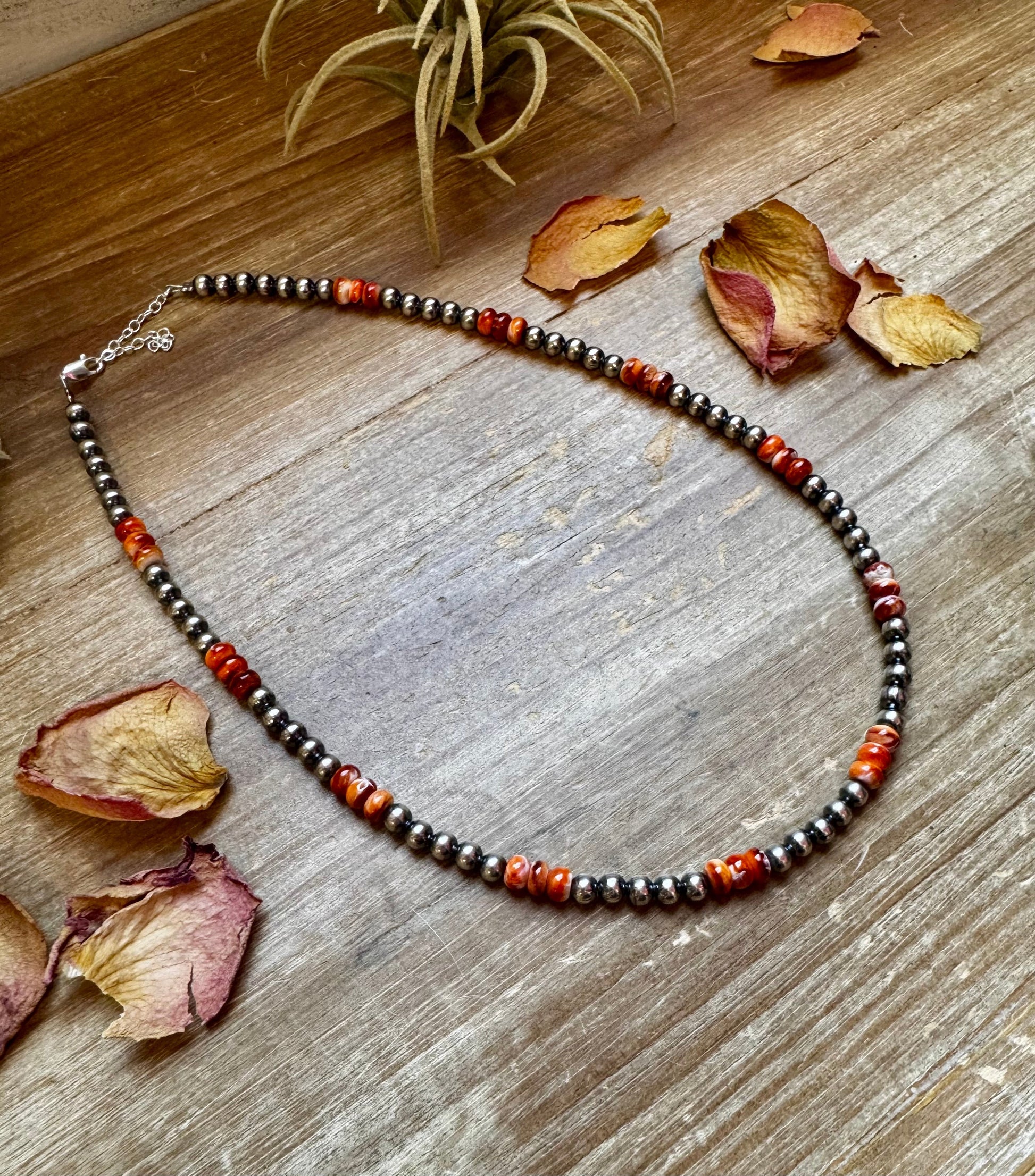 18-Inch Sterling Silver Pearl Necklace with Spiny Oyster (5mm) The Bijoux FAB Jewelry