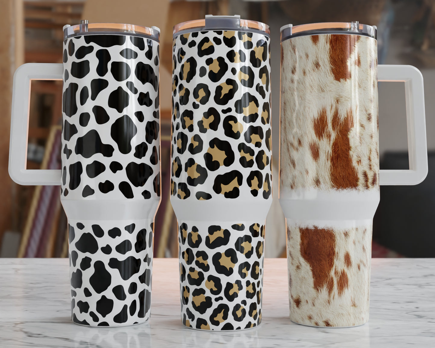 Cowhide Western Themed 40 oz. Stainless steel tumbler CedarHill Country Market
