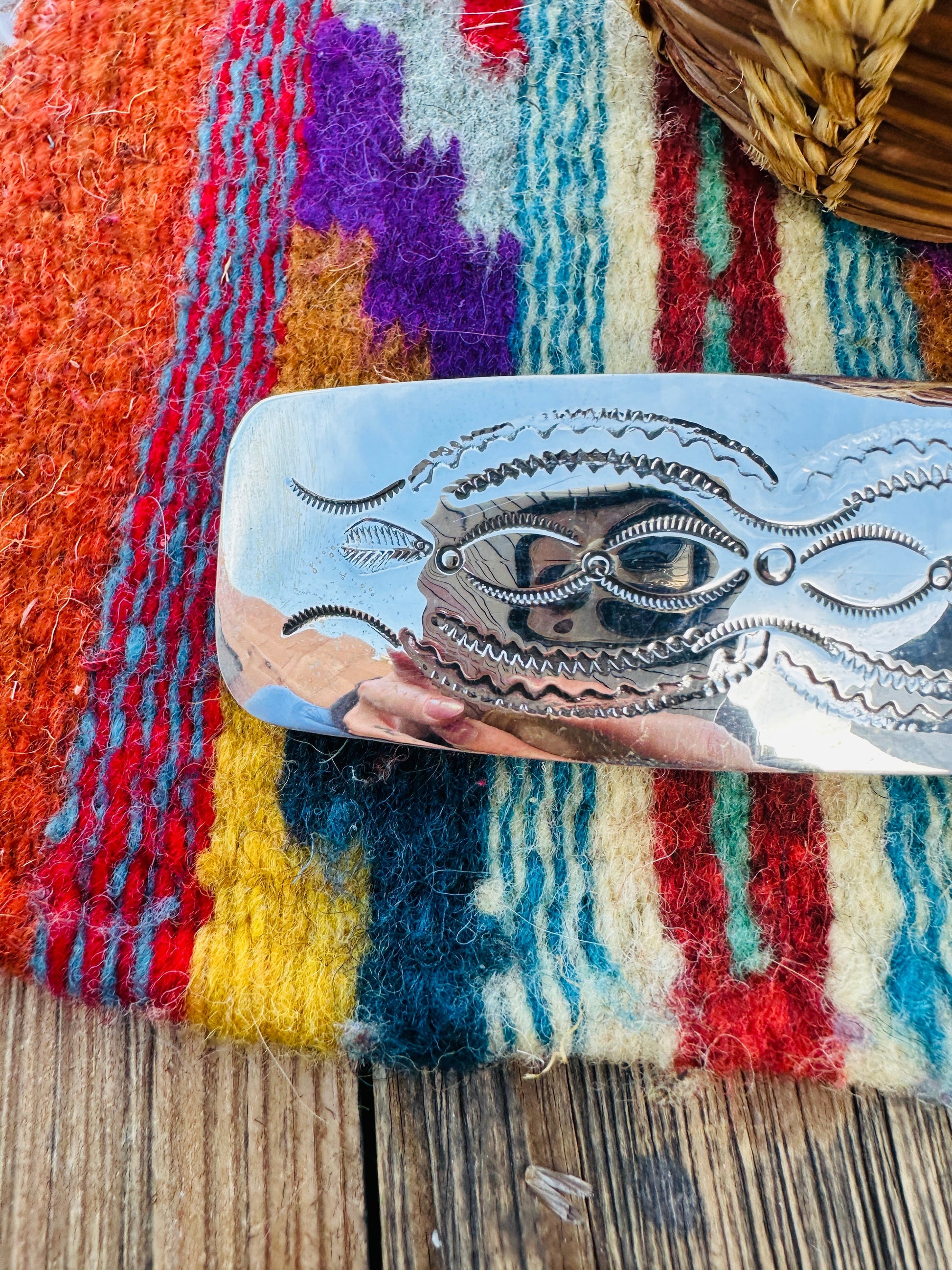 Handcrafted Sterling Silver Hair Barrette Nizhoni Traders LLC