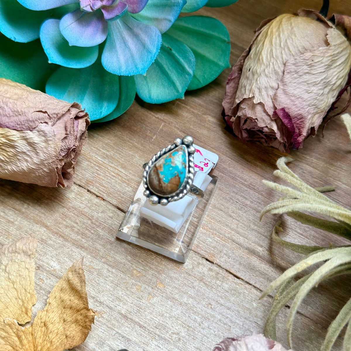 135 - Sterling Silver Easter Blue Turquoise Medicine Man Eye Stamped Stacking Ring by Jason Ogg The Bijoux FAB Jewelry