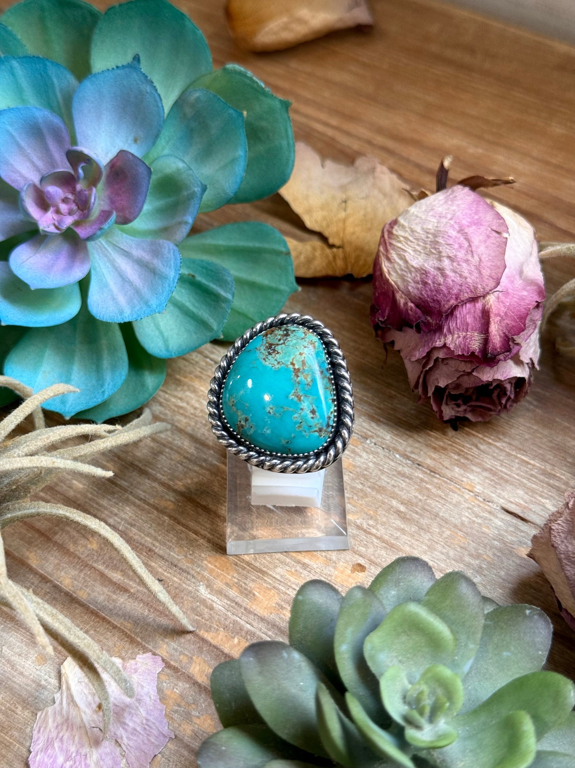 Mj Ring - Turquoise Free Form Adjustable Ring The Bijoux FAB Jewelry