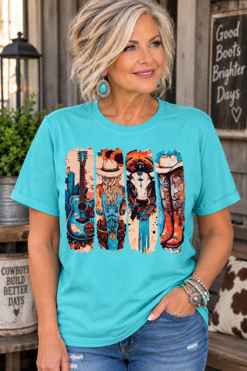 Western Soul Turquoise Graphic Tee Cedar Hill Country Market
