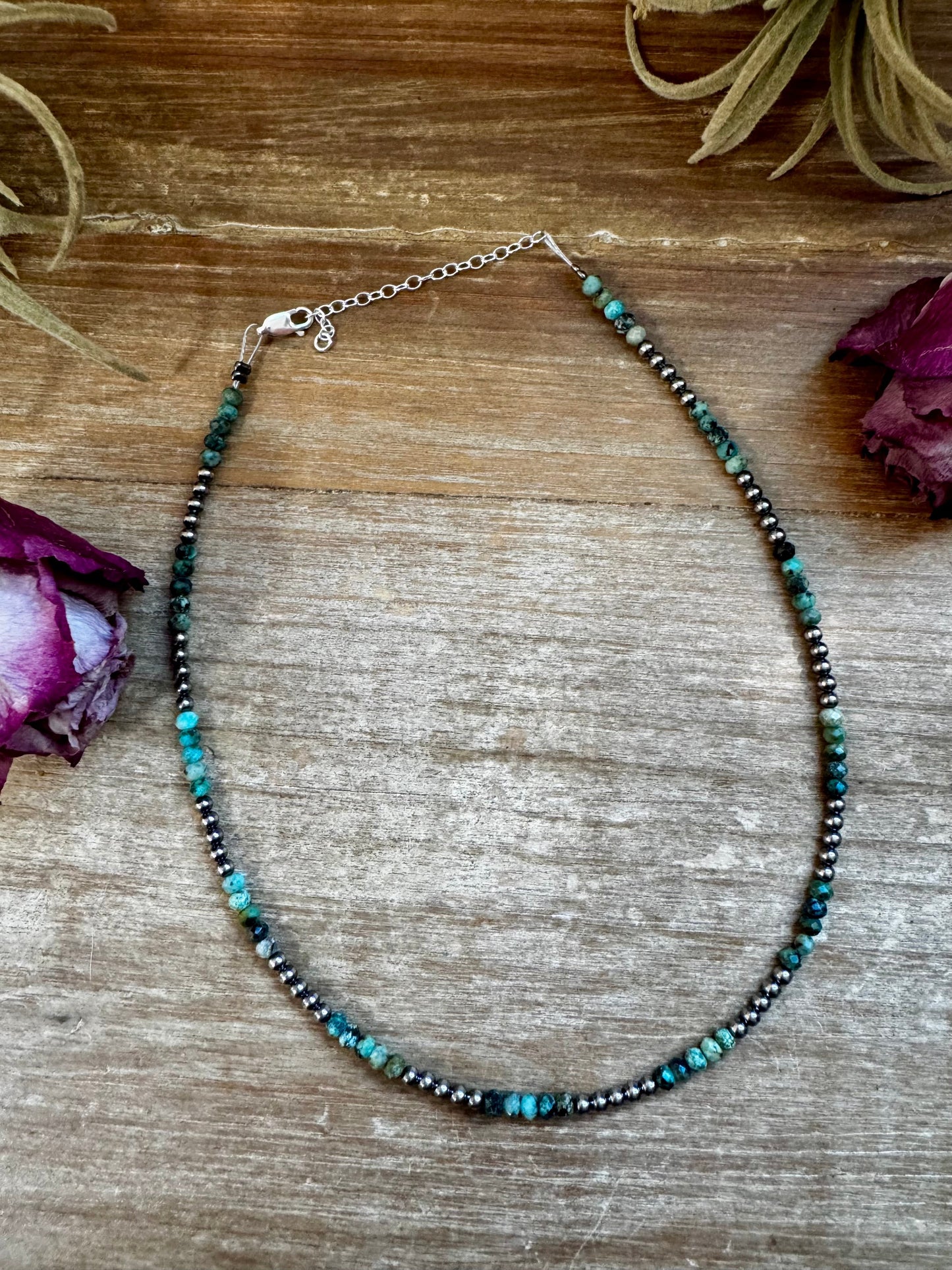 African Turquoise & Sterling Silver Pearl Choker – 3mm The Bijoux FAB Jewelry