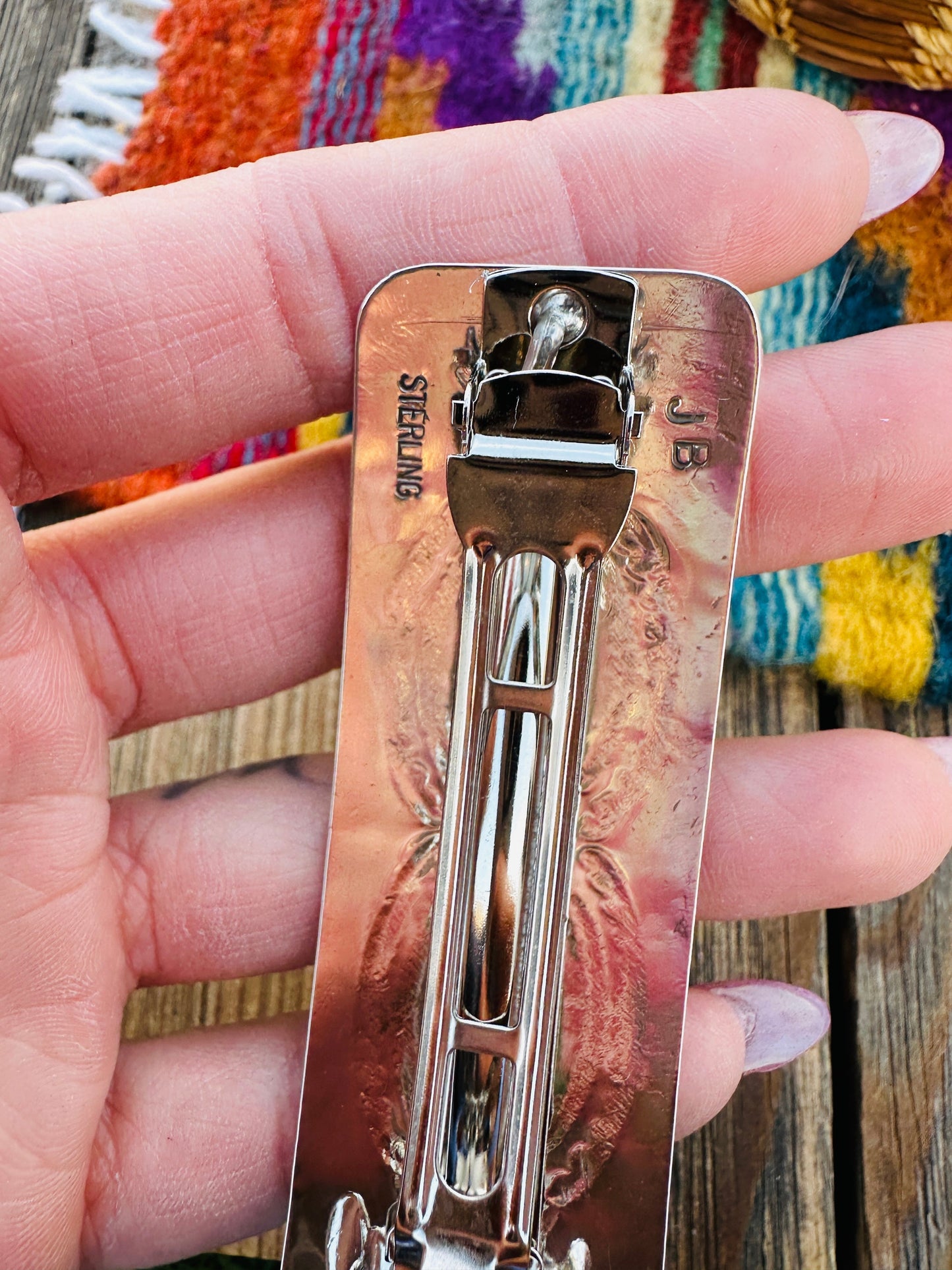Handcrafted Sterling Silver Hair Barrette Nizhoni Traders LLC