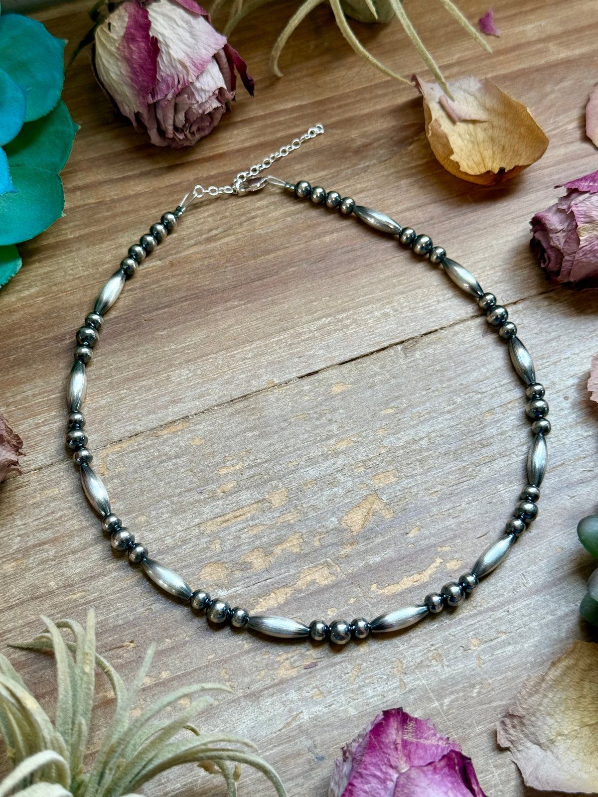 15” Torpedo Bead Necklace – Sterling Silver The Bijoux FAB Jewelry