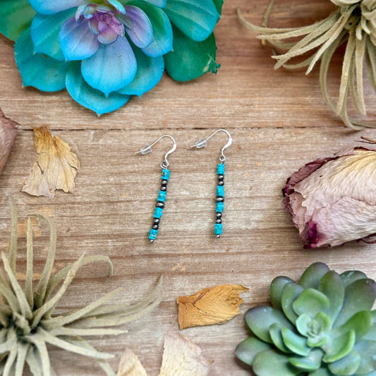 Turquoise Cube Dangle Earrings The Bijoux FAB Jewelry