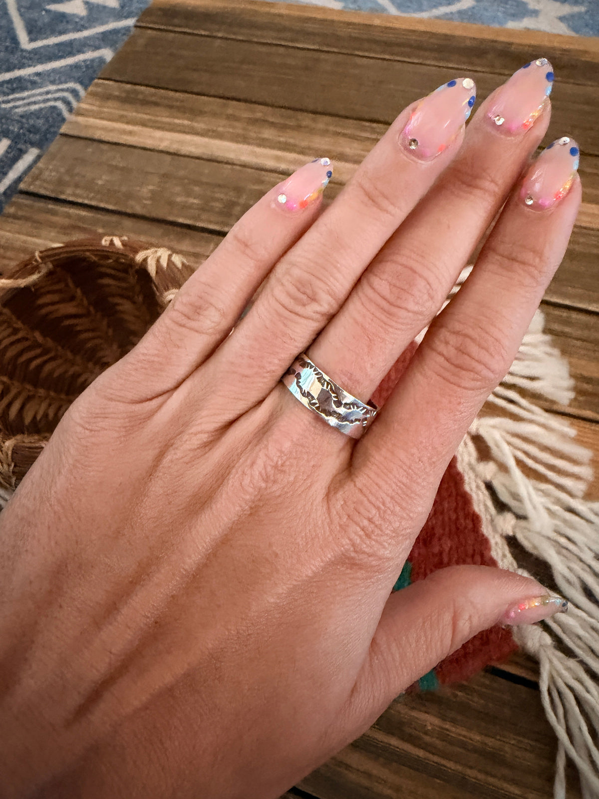 Handcrafted Sterling Silver Band Ring Nizhoni Traders LLC