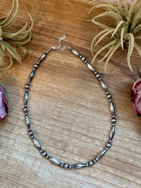 15 inch Torpedo Bead Necklace – Sterling Silver Pearls The Bijoux FAB Jewelry