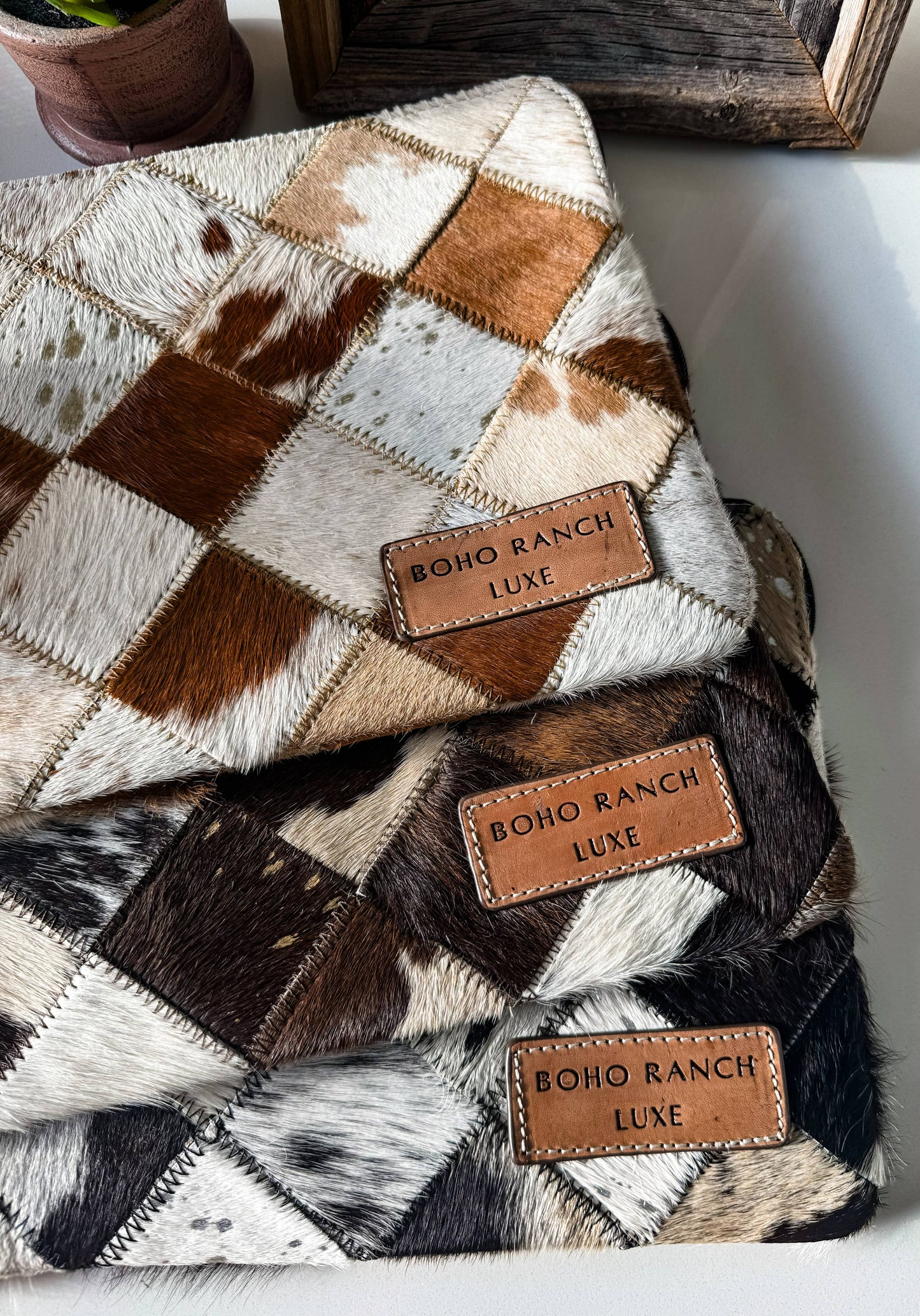 BOHO LUXE LAPTOP tech sleeve computer bag hairon cowhide Boho Ranch Shop
